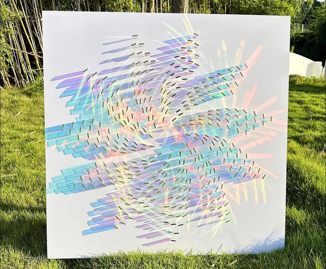 Square Shape Laser Plexiglass Rainbow Board Acrylic (PMMA) Iridescent/Radiant Circle,Oргстекло For DIY Advertising/Home Decorate by HARMONYA STORE