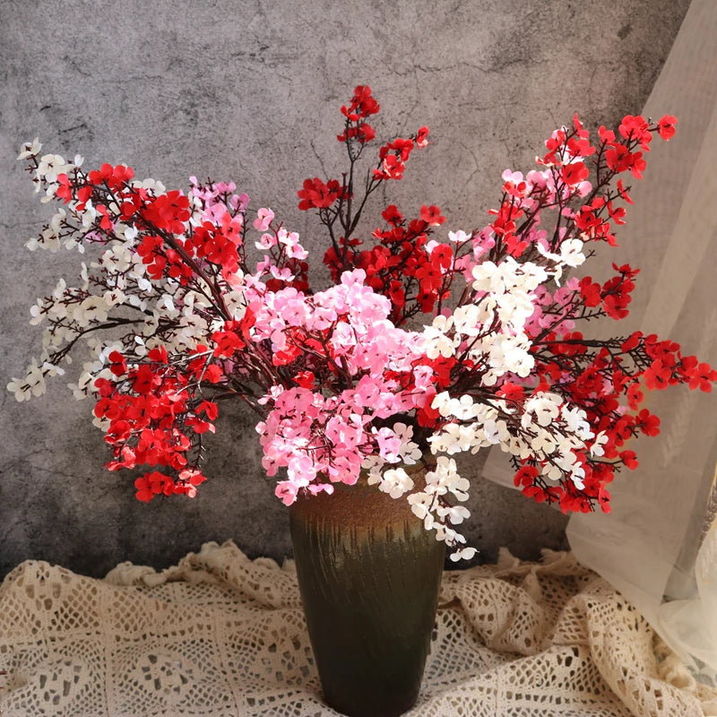 1/4pcs Artificial Flowers Cherry Blossoms Gypsophila Fake Plants DIY Wedding Bouquet Vases for Home Decor Faux Festival Branch by HARMONYA STORE