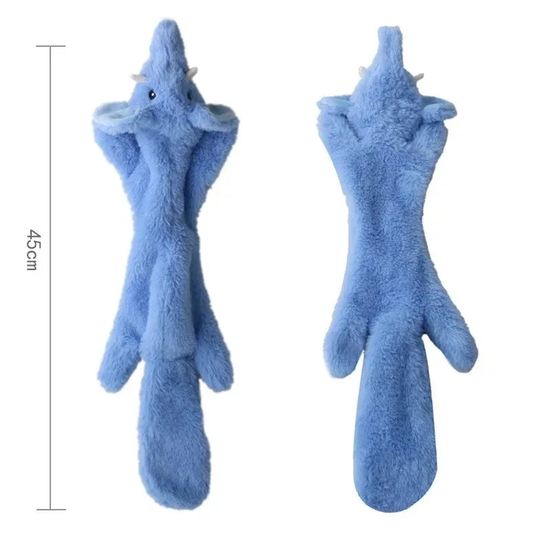 Funny Simulated Animal No Stuffing Dog Toy with Squeakers Durable Stuffingless Plush Squeaky Dog Chew Toy Crinkle Pet Squeak Toy by HARMONYA STORE