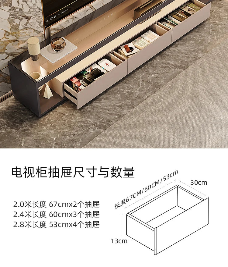 Glas Transparent Tv Table Cabinet Storage Luxury Floor Modern Tv Table Entertainment Center Meuble Television Salon Furnitures by HARMONYA STORE