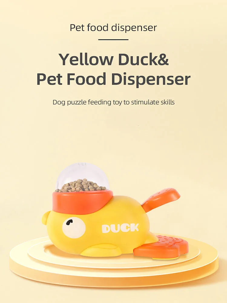 Little yellow duck pet leaking device pet interactive toys educational training device pet feeding device puppy leaking toys by HARMONYA STORE