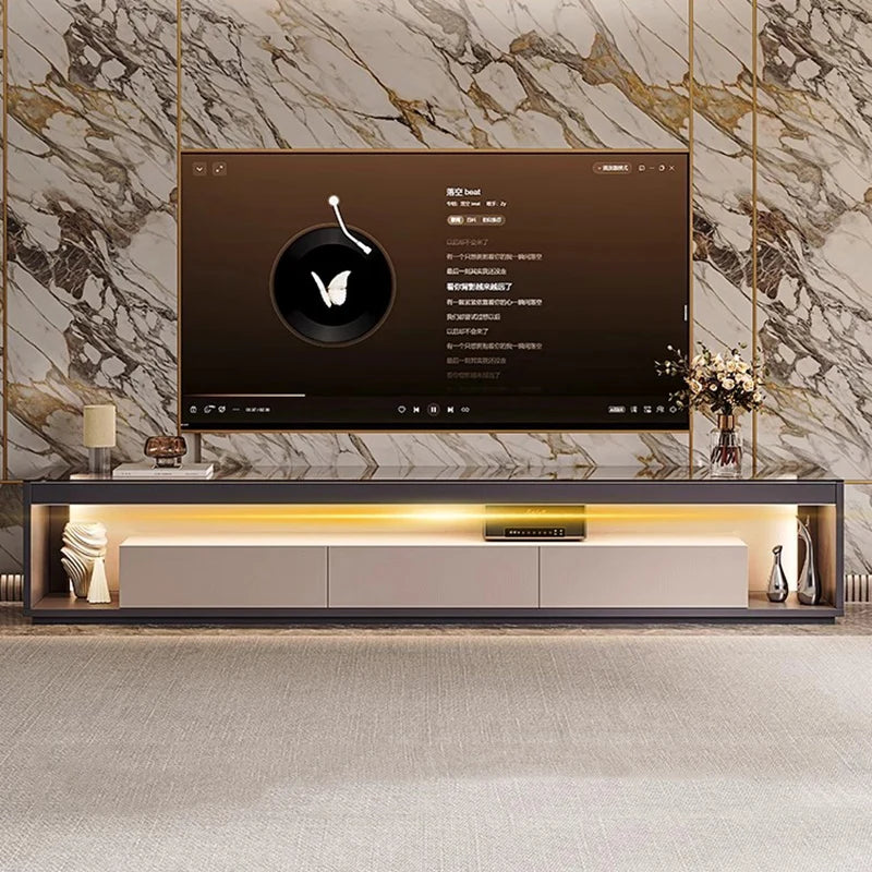 Glas Transparent Tv Table Cabinet Storage Luxury Floor Modern Tv Table Entertainment Center Meuble Television Salon Furnitures by HARMONYA STORE