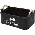Felt pet toy box, dog toy box, storage basket box - perfect for organizing pets by HARMONYA STORE