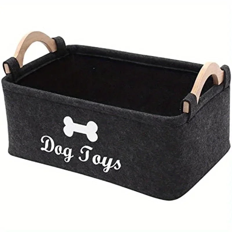 Felt pet toy box, dog toy box, storage basket box - perfect for organizing pets by HARMONYA STORE