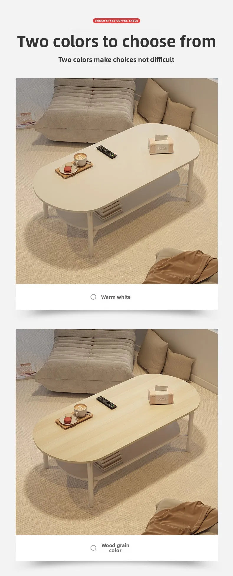 Coffee table small apartment living room household sofa tea table oval table small table by HARMONYA STORE