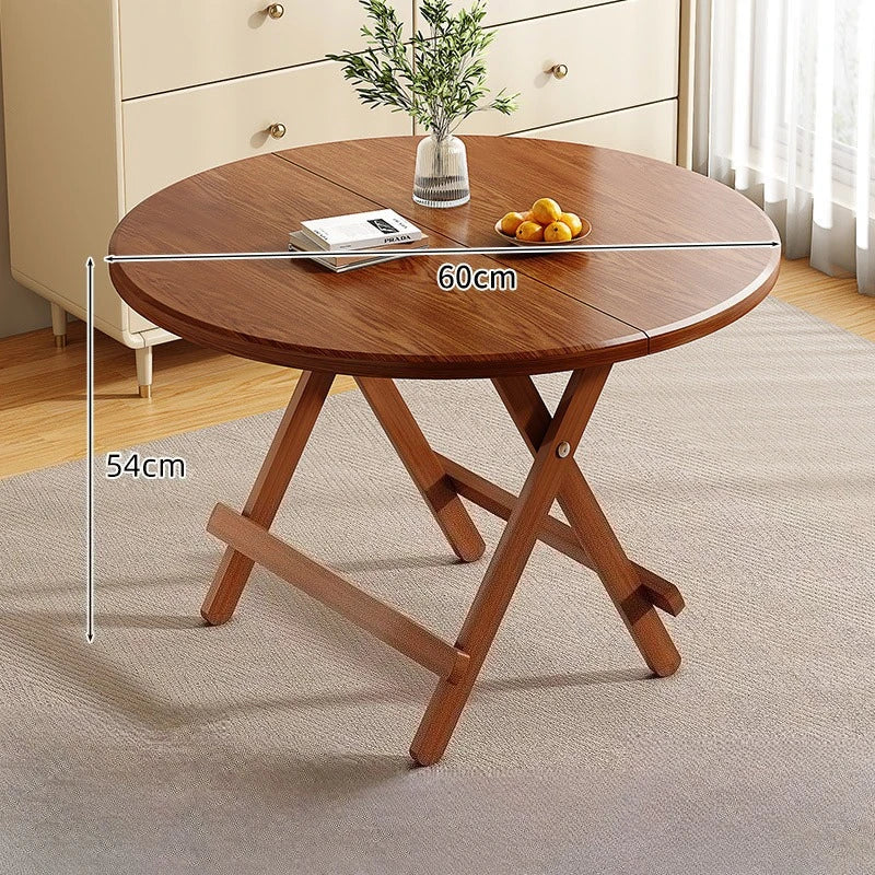 Sturdy Folding Dining Table - No Assembly Needed, Strong Stable Desk for Kitchen, Study & Office, round dining table,small table by HARMONYA STORE