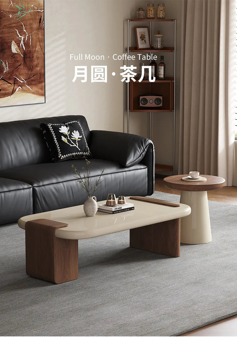 Modern Coffee Table Living Room Small Marble Side Table Glass Round Center Table Nordic Japandi Wabi Sabi Minimalist Furniture by HARMONYA STORE