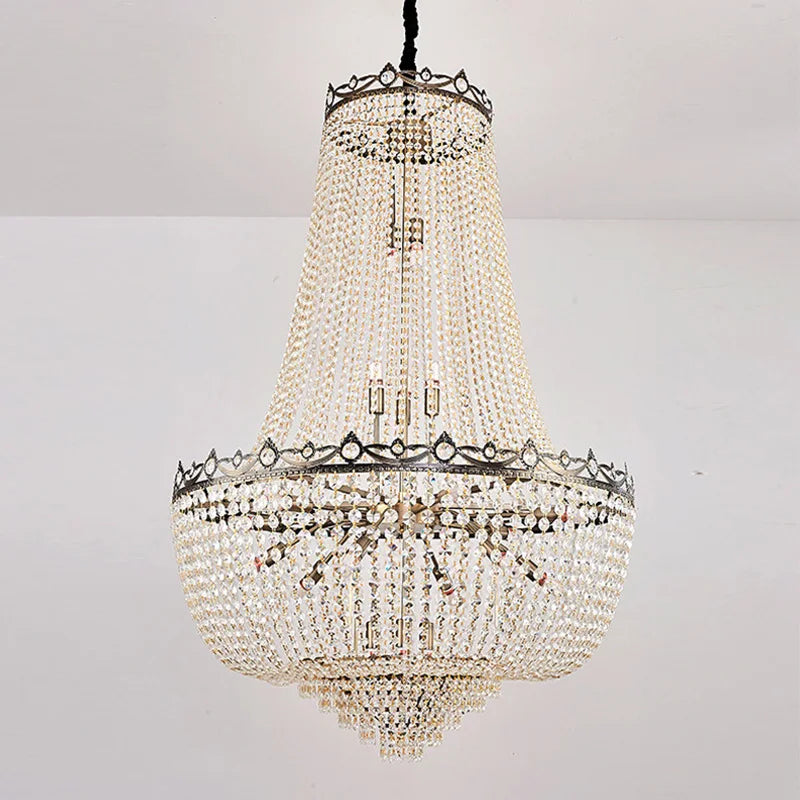 Luxury Crystal Chandeliers Lustre Duplex Loft Home Decorate Ceiling Chandelier Pendant Lights for Living Dining Room Żyrandol by HARMONYA STORE