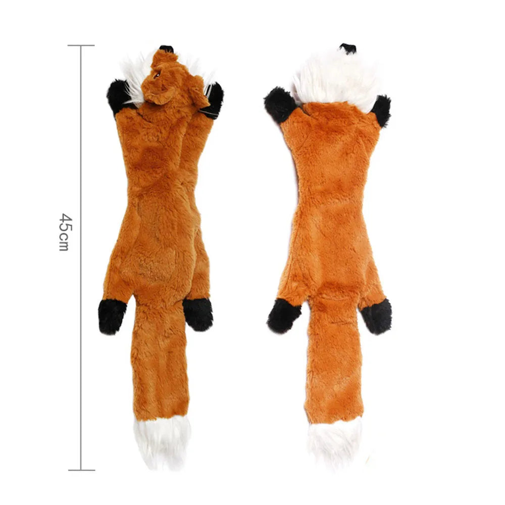 Funny Simulated Animal No Stuffing Dog Toy with Squeakers Durable Stuffingless Plush Squeaky Dog Chew Toy Crinkle Pet Squeak Toy by HARMONYA STORE