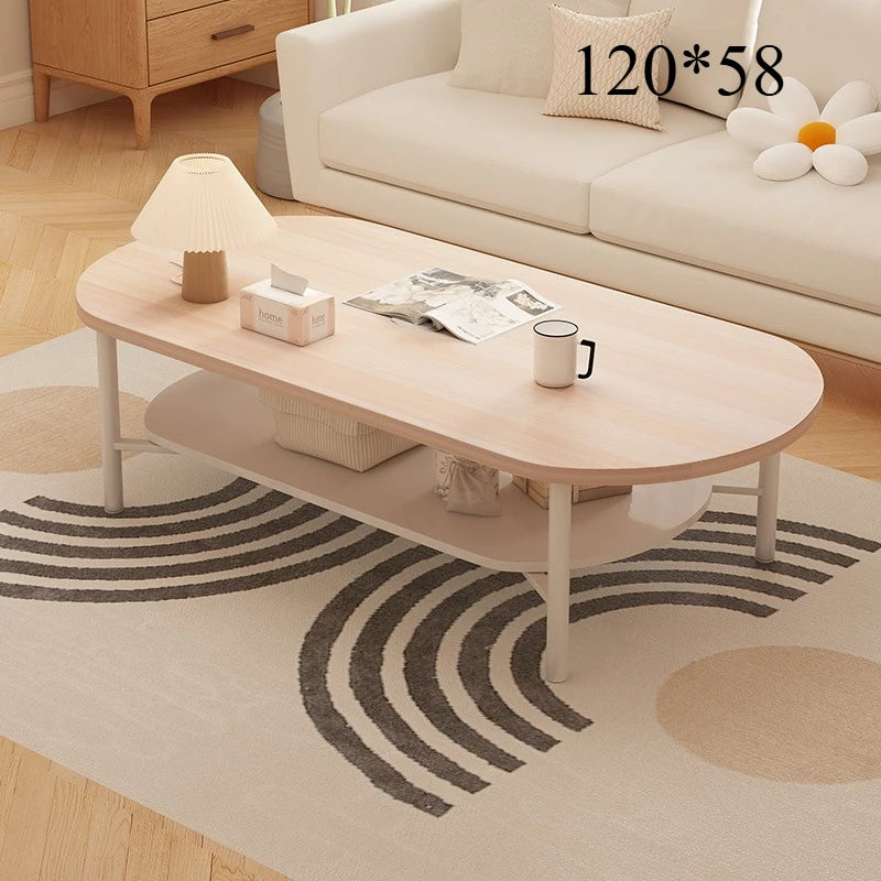 Coffee table small apartment living room household sofa tea table oval table small table by HARMONYA STORE