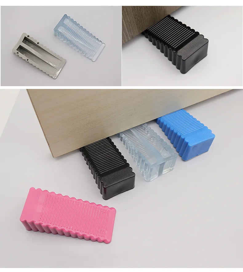 Safety Silicone Door Stop Block Wedge Stop Door Stopper Home Offices Door Rear Retainer Impact Stopper Rubber Stops No Drill by HARMONYA STORE