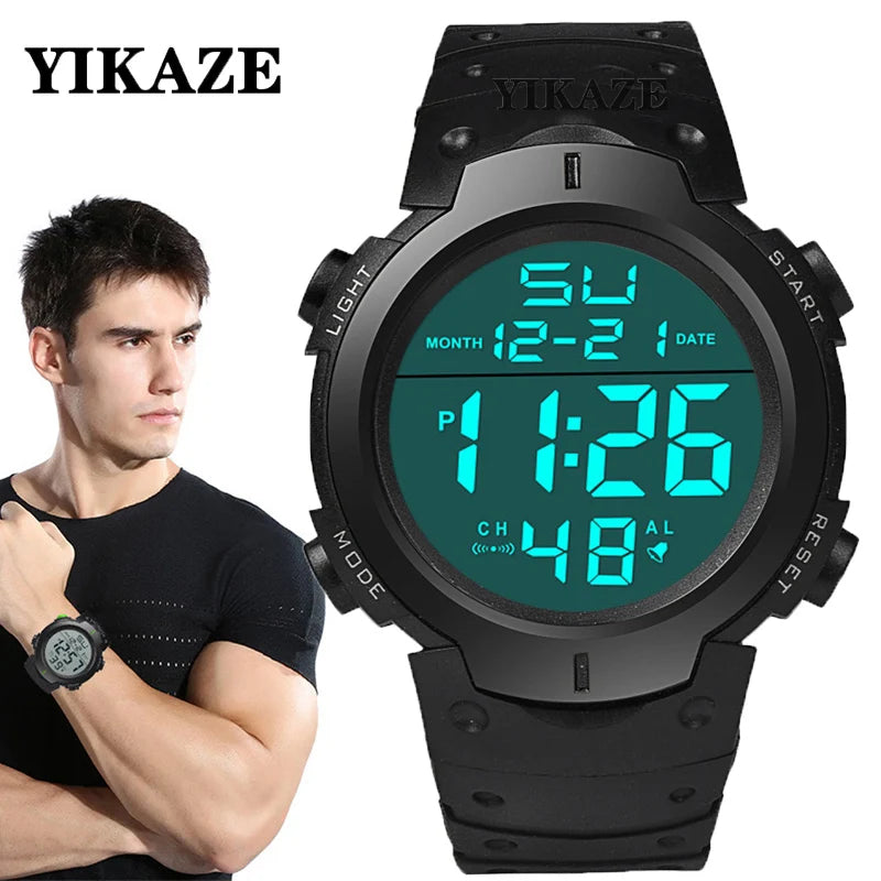 Men Sport LED Watches Top Brand Men Digital Clock Multi-Functional Rubber Man Fitnes Athlete Timekeeping Electronic Watch Reloj by HARMONYA STORE
