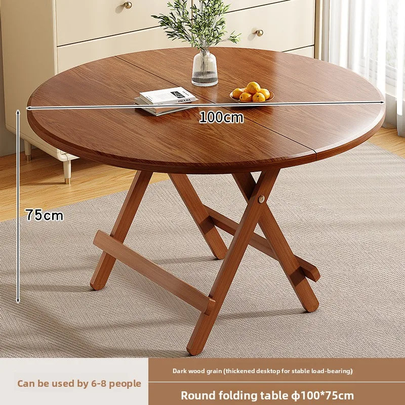 Sturdy Folding Dining Table - No Assembly Needed, Strong Stable Desk for Kitchen, Study & Office, round dining table,small table by HARMONYA STORE