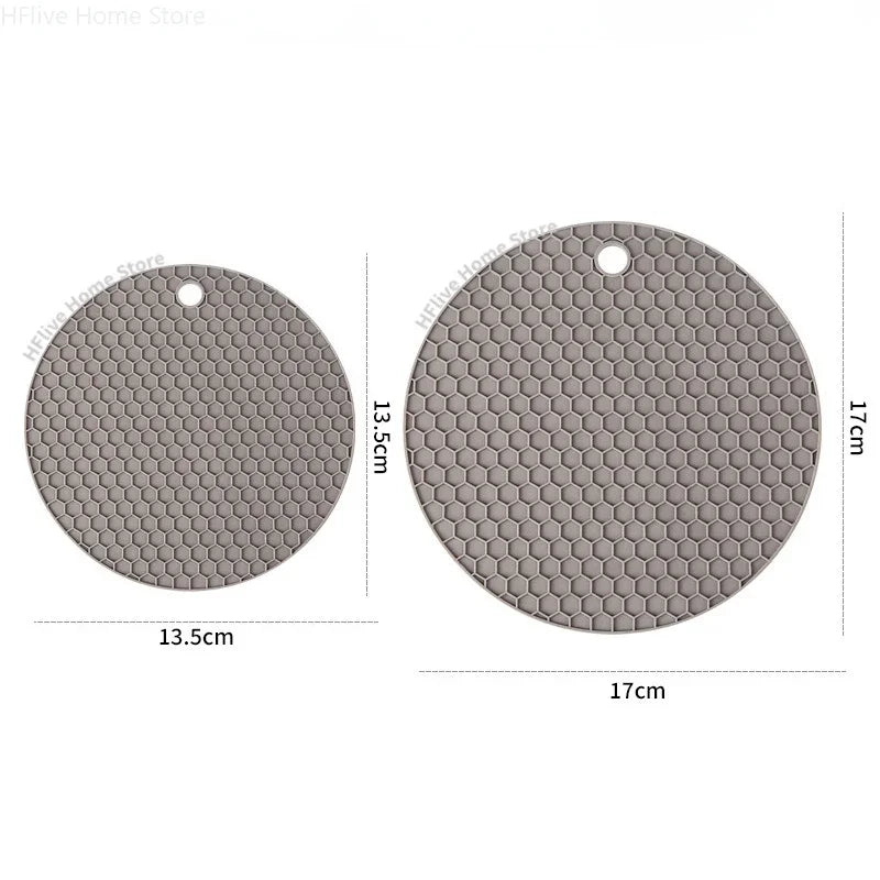 Table mat tool multifunctional kitchen silicone tableware mat, round anti slip and heat-resistant coffee cup coaster, pot holder by HARMONYA STORE
