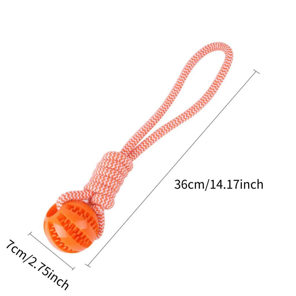 Pet Toy Dog Bite-Resistant Cotton Rope Hand-Held Treat Ball for Teeth Cleaning and Training, Interactive Educational Toy Ball by HARMONYA STORE
