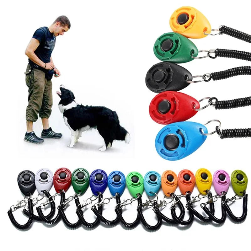 Dog Training Clicker Pet Cat Dog Click Trainer Various Style Aid Adjustable WristStrap Sound Key Chain Dog Repeller Pet Product by HARMONYA STORE