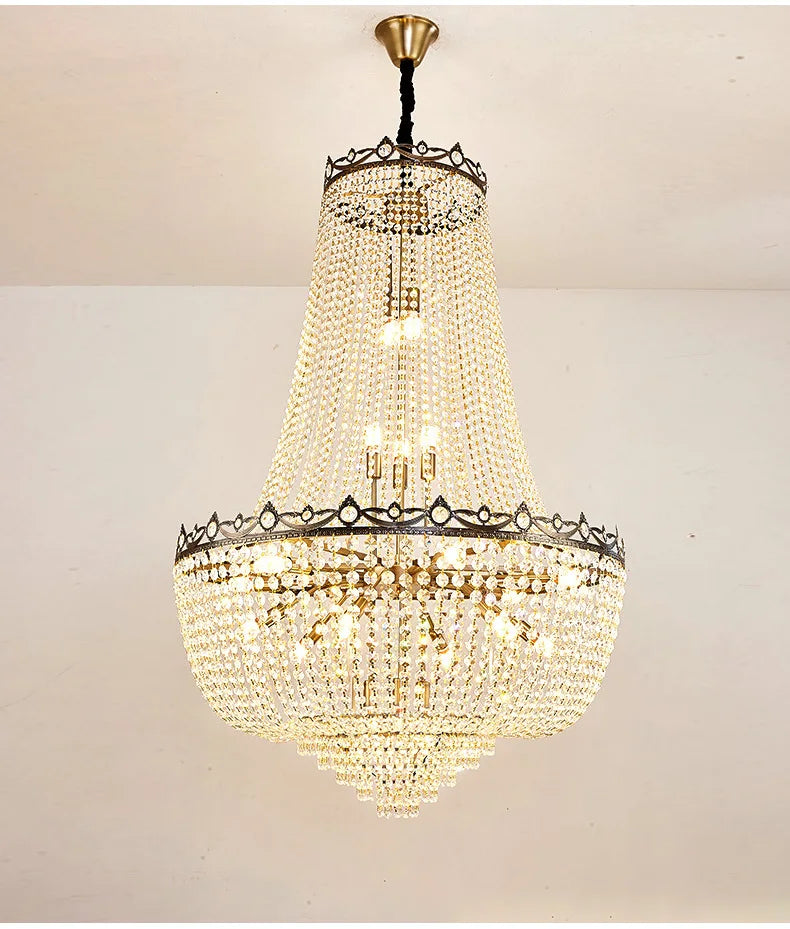 Luxury Crystal Chandeliers Lustre Duplex Loft Home Decorate Ceiling Chandelier Pendant Lights for Living Dining Room Żyrandol by HARMONYA STORE