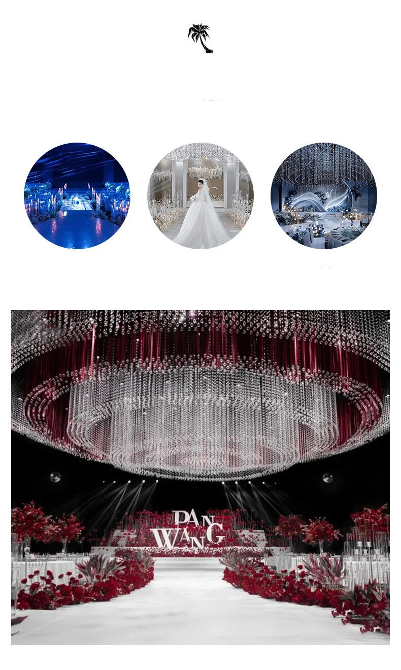 10 Strings Acrylic Bead Curtain Wedding Arrangement Crystal Decoration Home Decorate Pendant Window Stage Crystal Pendant by HARMONYA STORE