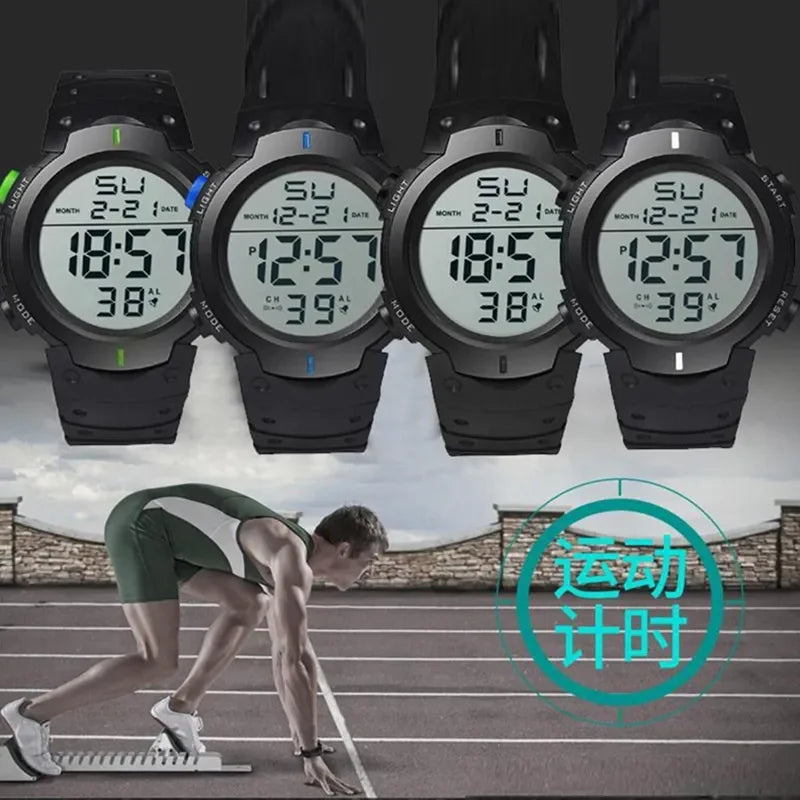 Men Sport LED Watches Top Brand Men Digital Clock Multi-Functional Rubber Man Fitnes Athlete Timekeeping Electronic Watch Reloj by HARMONYA STORE