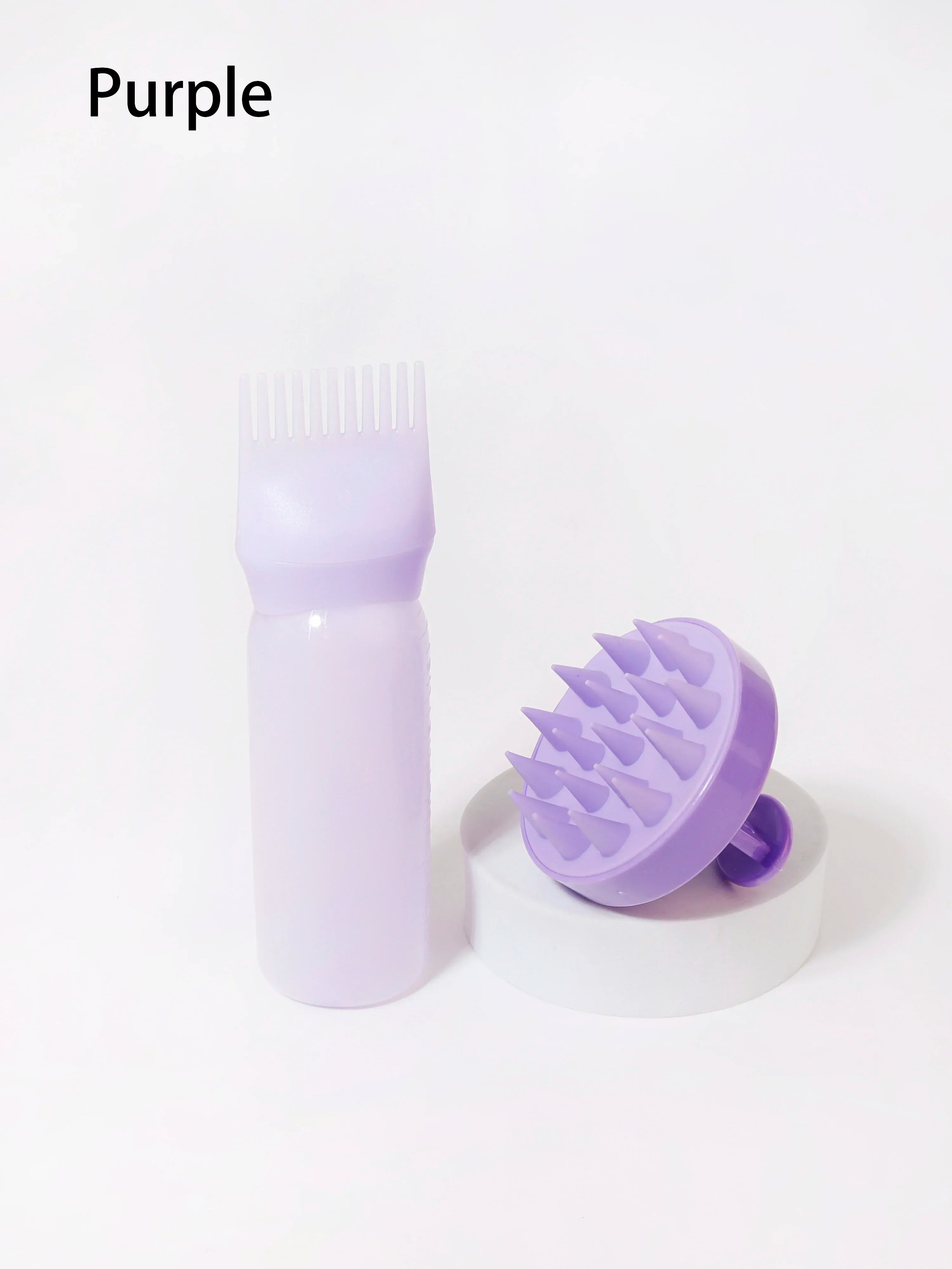 2-piece comb set, root comb application bottle, soft silicone hair brush, scalp exfoliation, massage, suitable for home salon by HARMONYA STORE