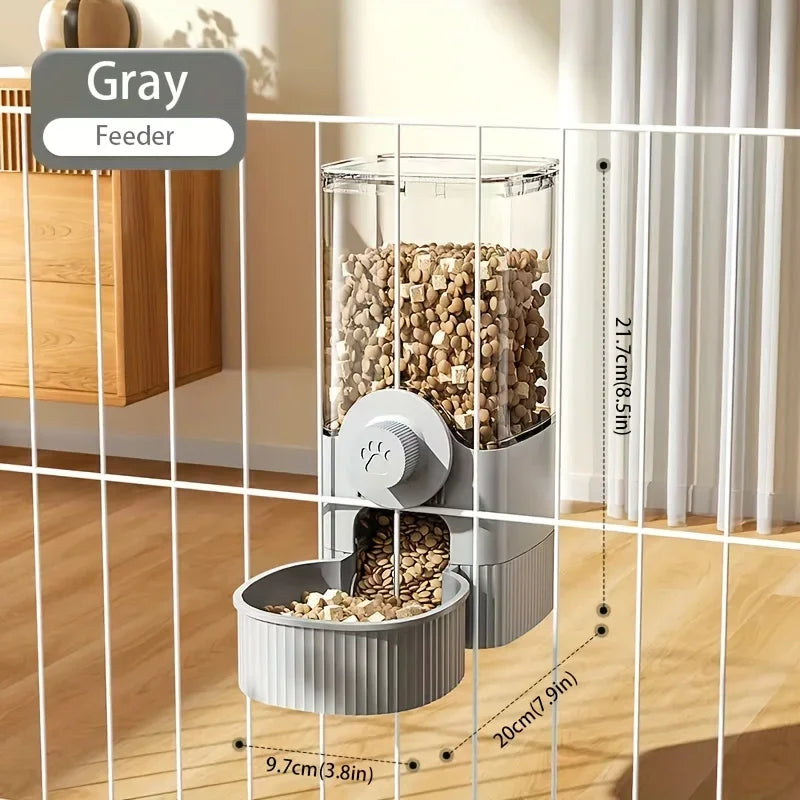 new tepy Hanging Automatic Pet Food Feeder/Water Dispenser, Gravity Cat Auto Feeder Waterer Set With Container Bowl For Cage by HARMONYA STORE