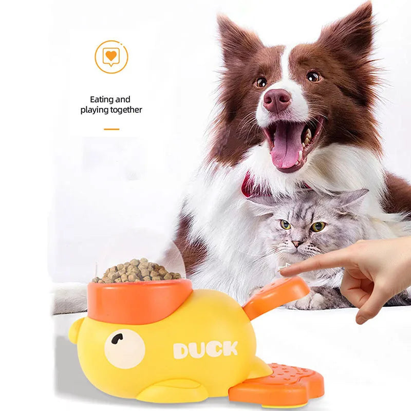 Little yellow duck pet leaking device pet interactive toys educational training device pet feeding device puppy leaking toys by HARMONYA STORE