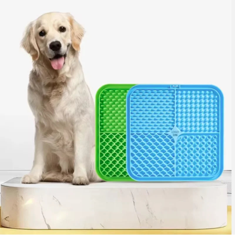 Pet Lick Silicone Mat Dogs Pet Slow Food Plate for Dog Bathing Distraction Silicone Dog Sucker Food Training Dog Feeder Supplies by HARMONYA STORE