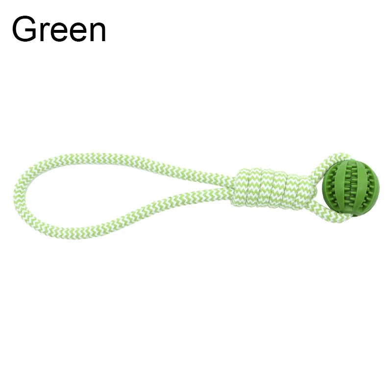 Pet Toy Dog Bite-Resistant Cotton Rope Hand-Held Treat Ball for Teeth Cleaning and Training, Interactive Educational Toy Ball by HARMONYA STORE