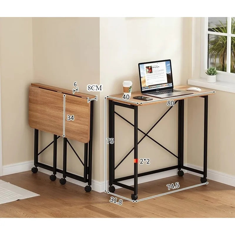 Folding computer desk desk removable table home student study table bedroom bedside table writing table desk by HARMONYA STORE