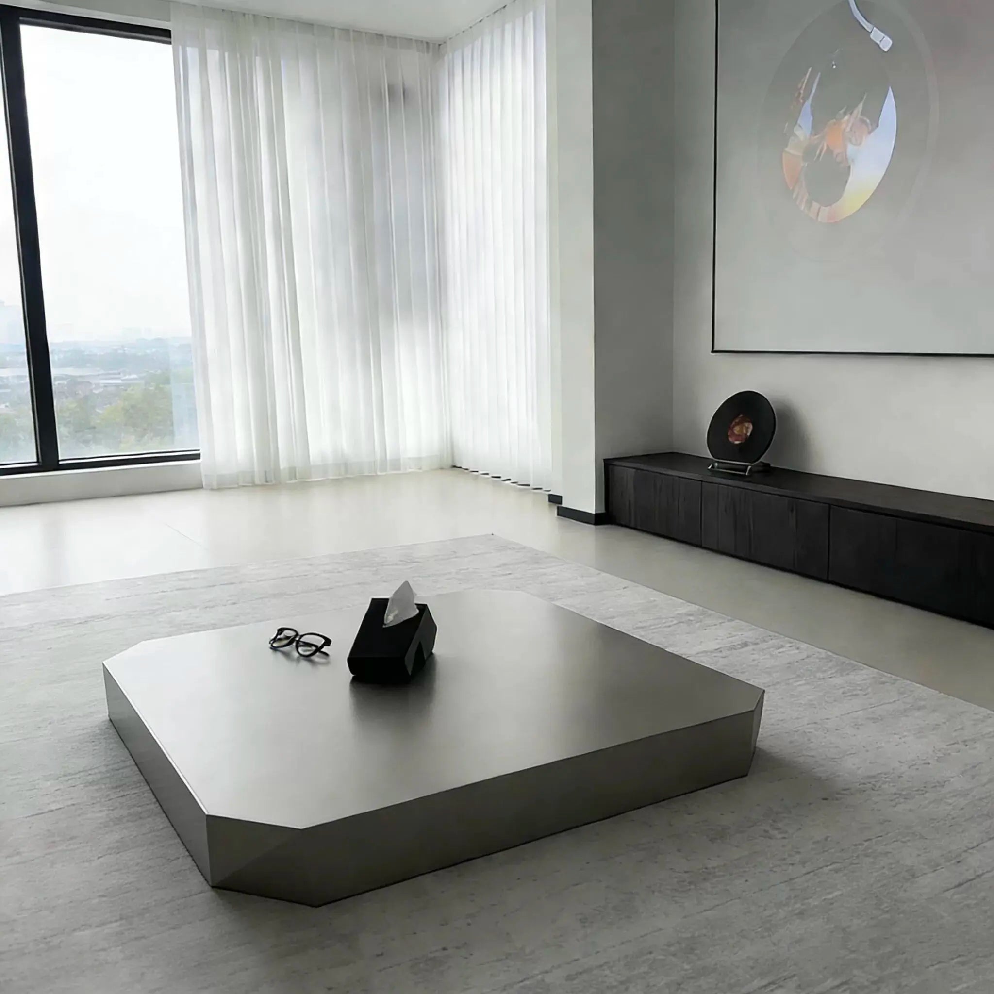 Italian Minimalist Side Table Aesthetic Unique Simple Clear Designer Coffee Table Modern Decoration Meubles Salon Furniture by HARMONYA STORE