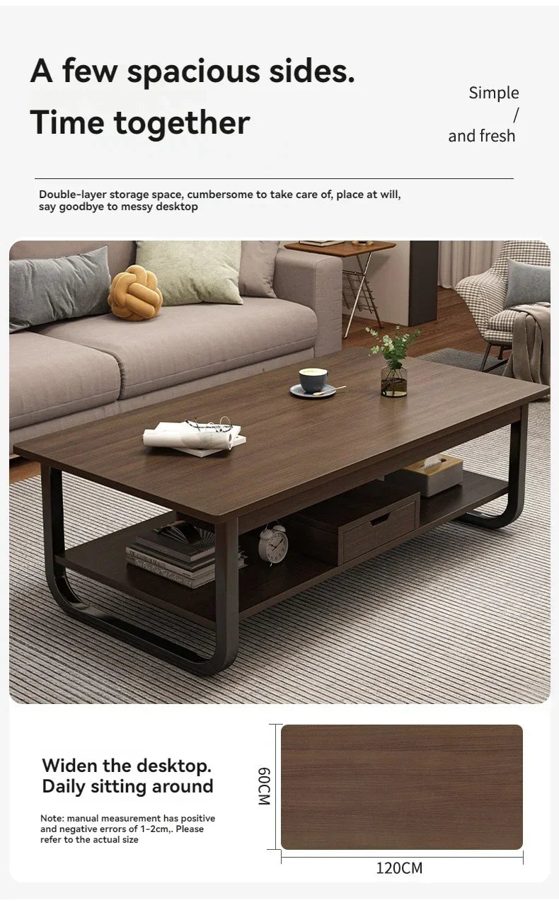 Modern minimalist coffee table, small apartment, living room, sofa, nearby balcony, tea table, rental room, rectangular tea tabl by HARMONYA STORE