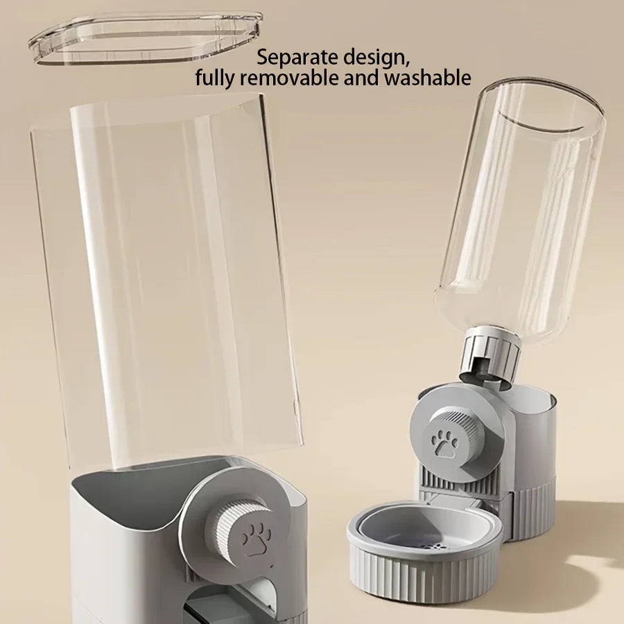 new tepy Hanging Automatic Pet Food Feeder/Water Dispenser, Gravity Cat Auto Feeder Waterer Set With Container Bowl For Cage by HARMONYA STORE
