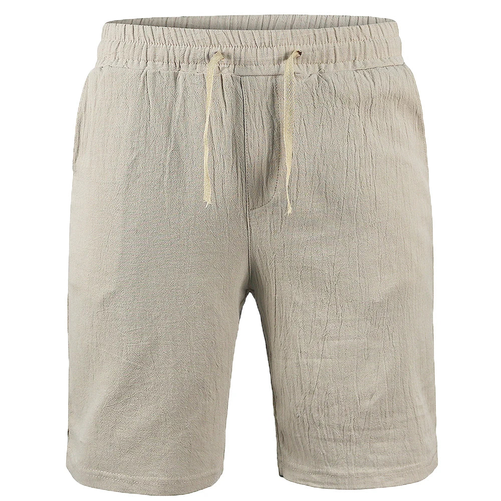 New Men's Cotton Linen Shorts Pants Male Summer Breathable Solid Color Linen Trousers Fitness Streetwear S-3XL by HARMONYA STORE
