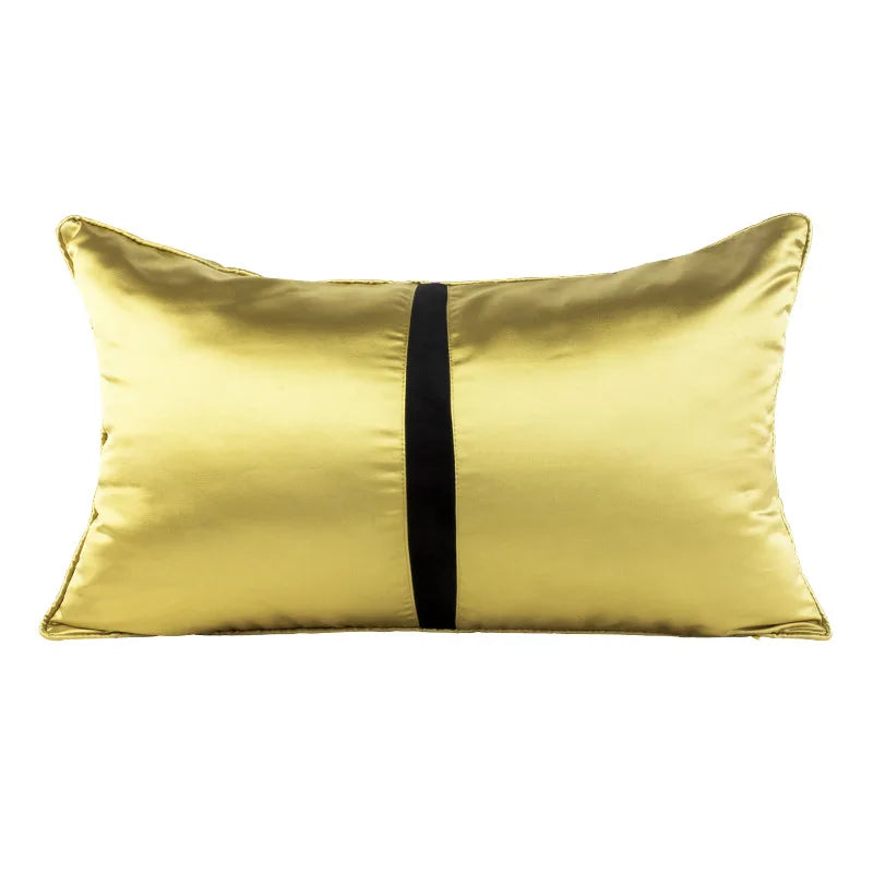 Gold Pillows Waist Cushion Case 30x50 Decorative Pillow Cover For Sofa Modern Luxury Elegant Art Throw Living Room Home Decorate by HARMONYA STORE