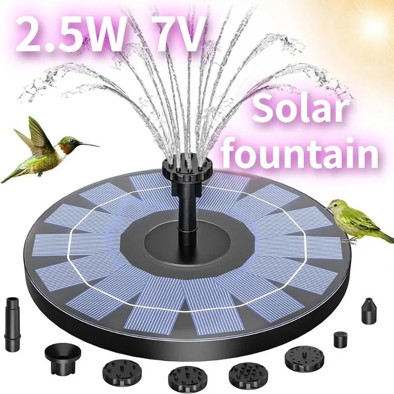 1W/1.5W/2.5W Outdoor Solar Fountain Suitable for Garden Pond Solar Fountain Pump Kit with 6 Nozzles for Garden Decoration by HARMONYA STORE