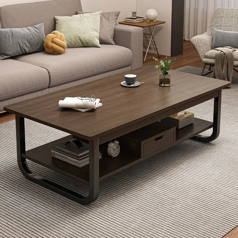 Modern minimalist coffee table, small apartment, living room, sofa, nearby balcony, tea table, rental room, rectangular tea tabl by HARMONYA STORE