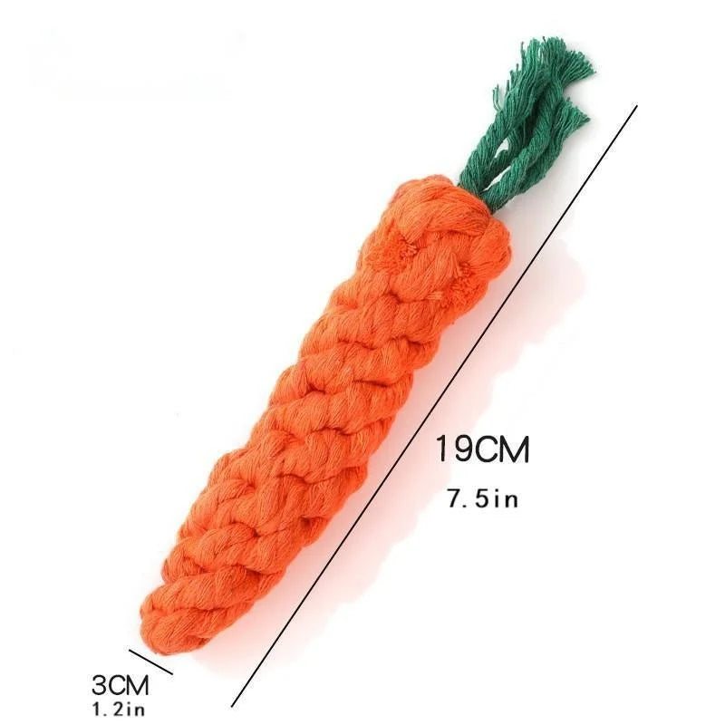 1pc Pet Knot Toy for Dog and Cat Carrot Shape Dog Chew Toys Cotton Rope Toys for Indoor Dogs Cat Toys Dog Accessories by HARMONYA STORE