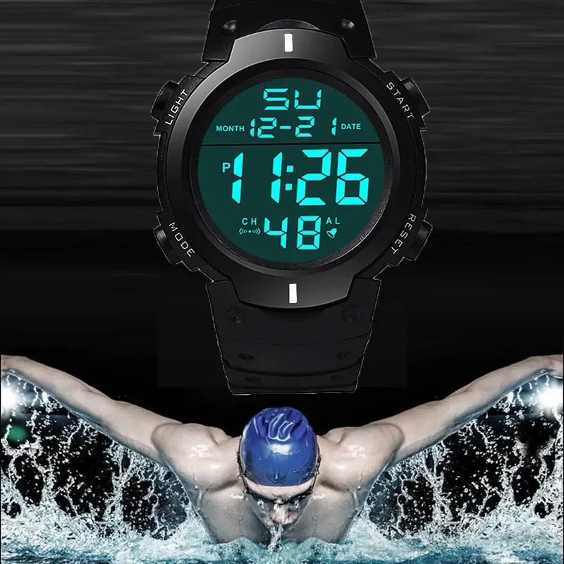 Men Sport LED Watches Top Brand Men Digital Clock Multi-Functional Rubber Man Fitnes Athlete Timekeeping Electronic Watch Reloj by HARMONYA STORE