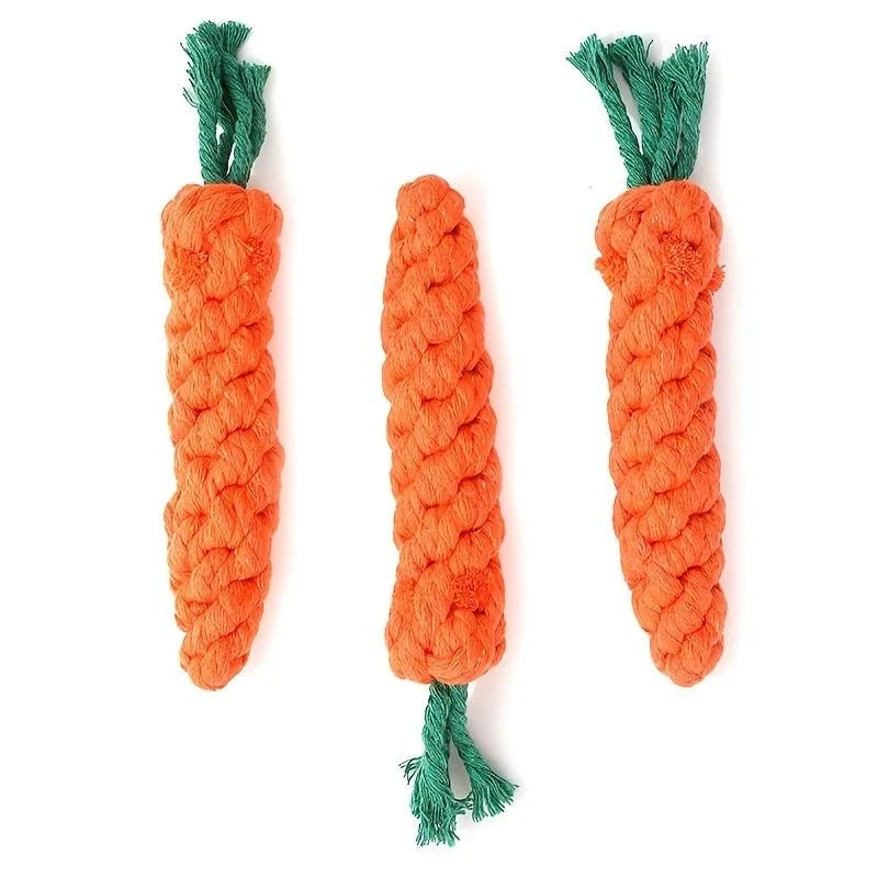 1pc Pet Knot Toy for Dog and Cat Carrot Shape Dog Chew Toys Cotton Rope Toys for Indoor Dogs Cat Toys Dog Accessories by HARMONYA STORE