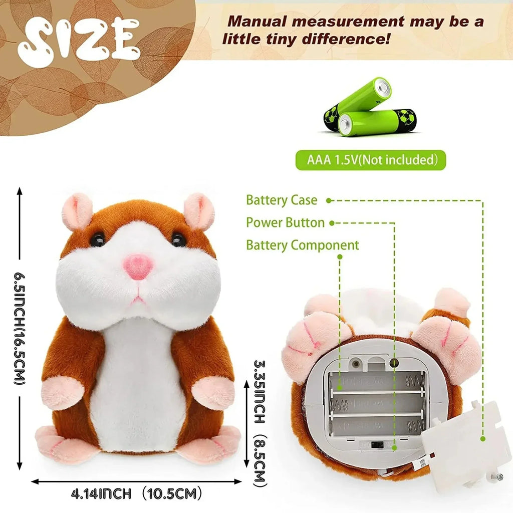 Learn To Imitate Talking Little Hamster Animal Plush Funny Toy Talking Nod Hamster Doll Soothing Crying Baby Toy Kids Gift by HARMONYA STORE