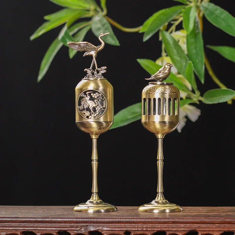 Magpie Hollow Lamp Sandalwood Fragrance Censer Smoking Backflow Incense Holder Tea House Ornaments Study Room Home Decor by HARMONYA STORE
