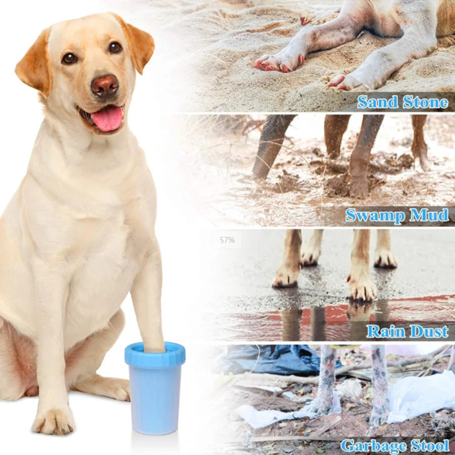 1Pc Pet Plastic Foot Wash Cup S L XL Large size silicone brush Dog cat clean foot mud removable cleaning Foot by HARMONYA STORE