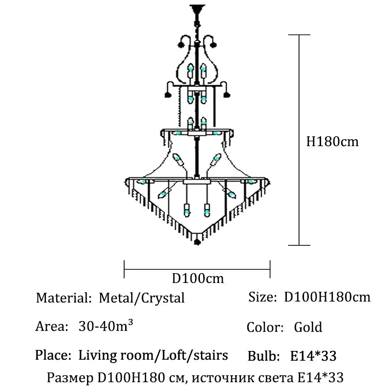 Luxury Crystal Chandeliers Home Decorate Ceiling Chandelier Lustre Duplex Loft Pendant Lights for Living Dining Room Żyrandol by HARMONYA STORE