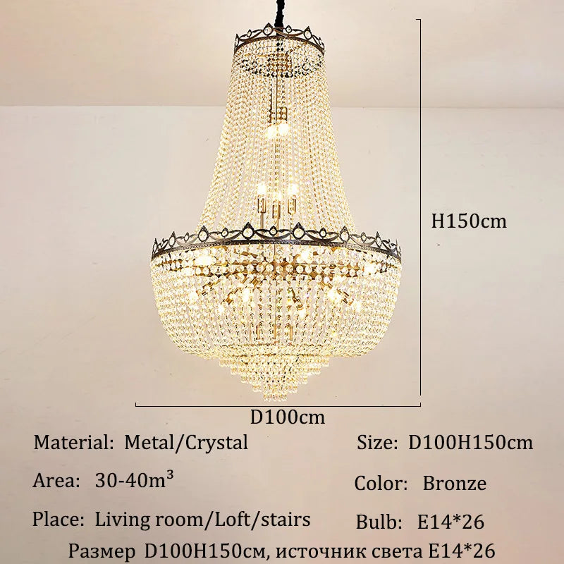 Luxury Crystal Chandeliers Lustre Duplex Loft Home Decorate Ceiling Chandelier Pendant Lights for Living Dining Room Żyrandol by HARMONYA STORE