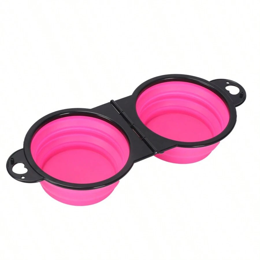 1-piece 2-in-1 Foldable Dual Bowl Feeding Bowl Portable Outdoor Travel Dog Cat Drinking Bowl Pet Supplies Outdoor Feeding Water by HARMONYA STORE