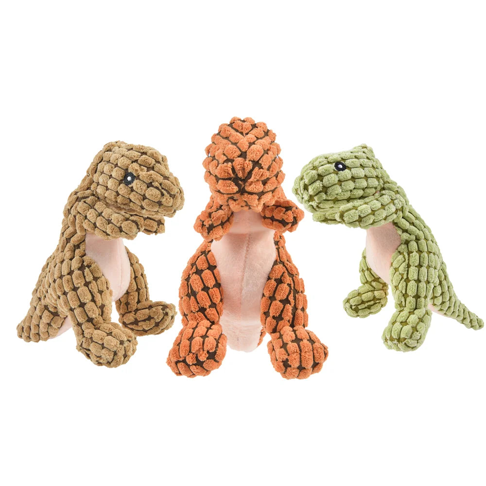 Cats and Dogs Pet Plush Dinosaur Toys Interactive Dog Chew Toys Plush Stuffing Pet Supplies Dog Toys for Small Dogs by HARMONYA STORE