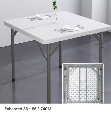 Folding square table, household dining table, square mahjong square table, outdoor portable plastic stall, street stall table by HARMONYA STORE