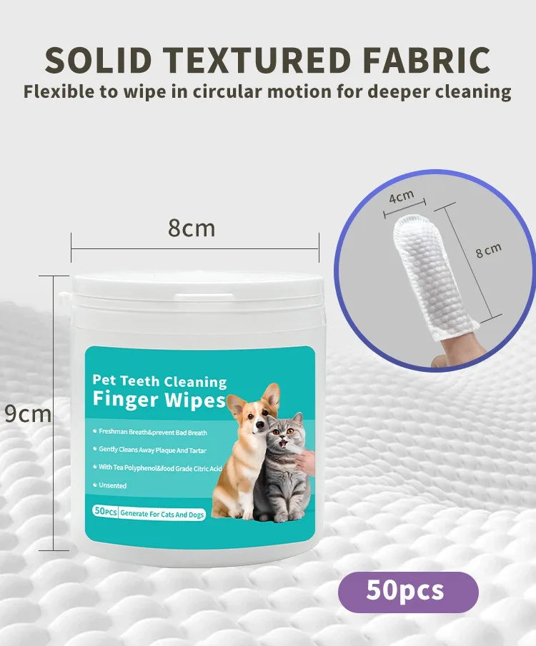 Pet cleaning products Disposable finger toothbrush Pet teeth cleaning finger covers wet wipes Dog and cat oral cleaning by HARMONYA STORE