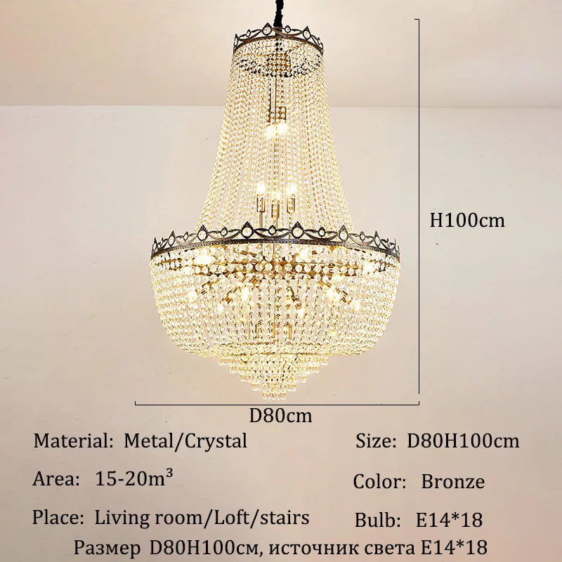 Luxury Crystal Chandeliers Lustre Duplex Loft Home Decorate Ceiling Chandelier Pendant Lights for Living Dining Room Żyrandol by HARMONYA STORE