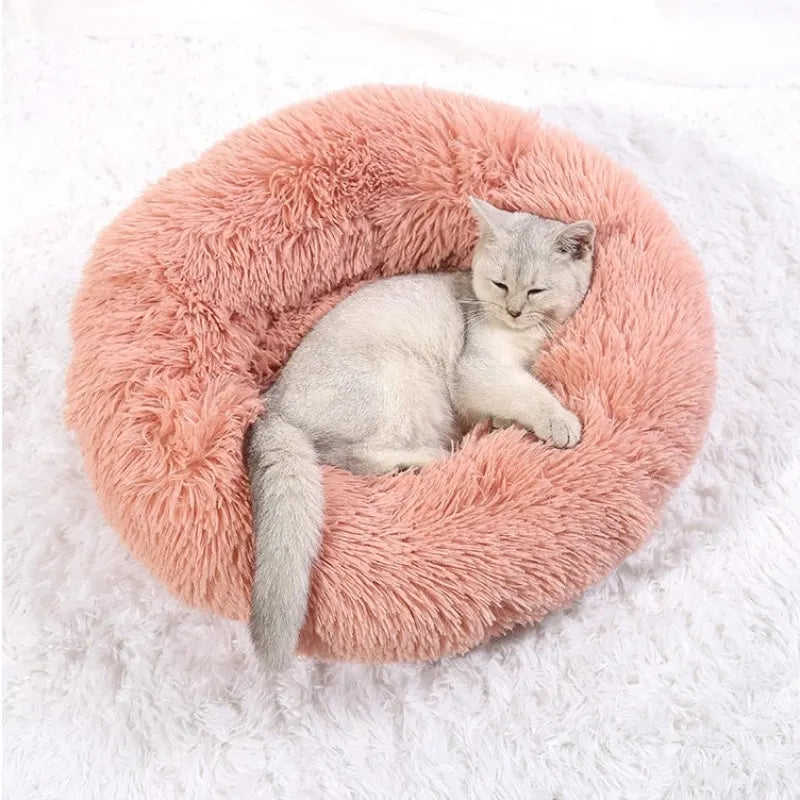 40-90cm 6 Sizes Round Pet Bed for Large Dog Bed Super Soft Cat Bed Plush Dog House for Medium Dog House Winter Warm Sleeping HARMONYA STORE